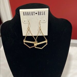 NWT Robert Rose Gold Chain Drop Earrings